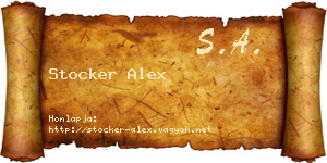 Stocker Alex névjegykártya